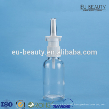 1 oz clear glass nasal spray bottle